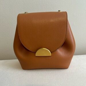 Polene Numero Un Mini Tan Leather Bag with Gold Accent
